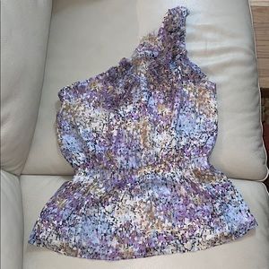 Bebe One Shoulder Chiffon Top